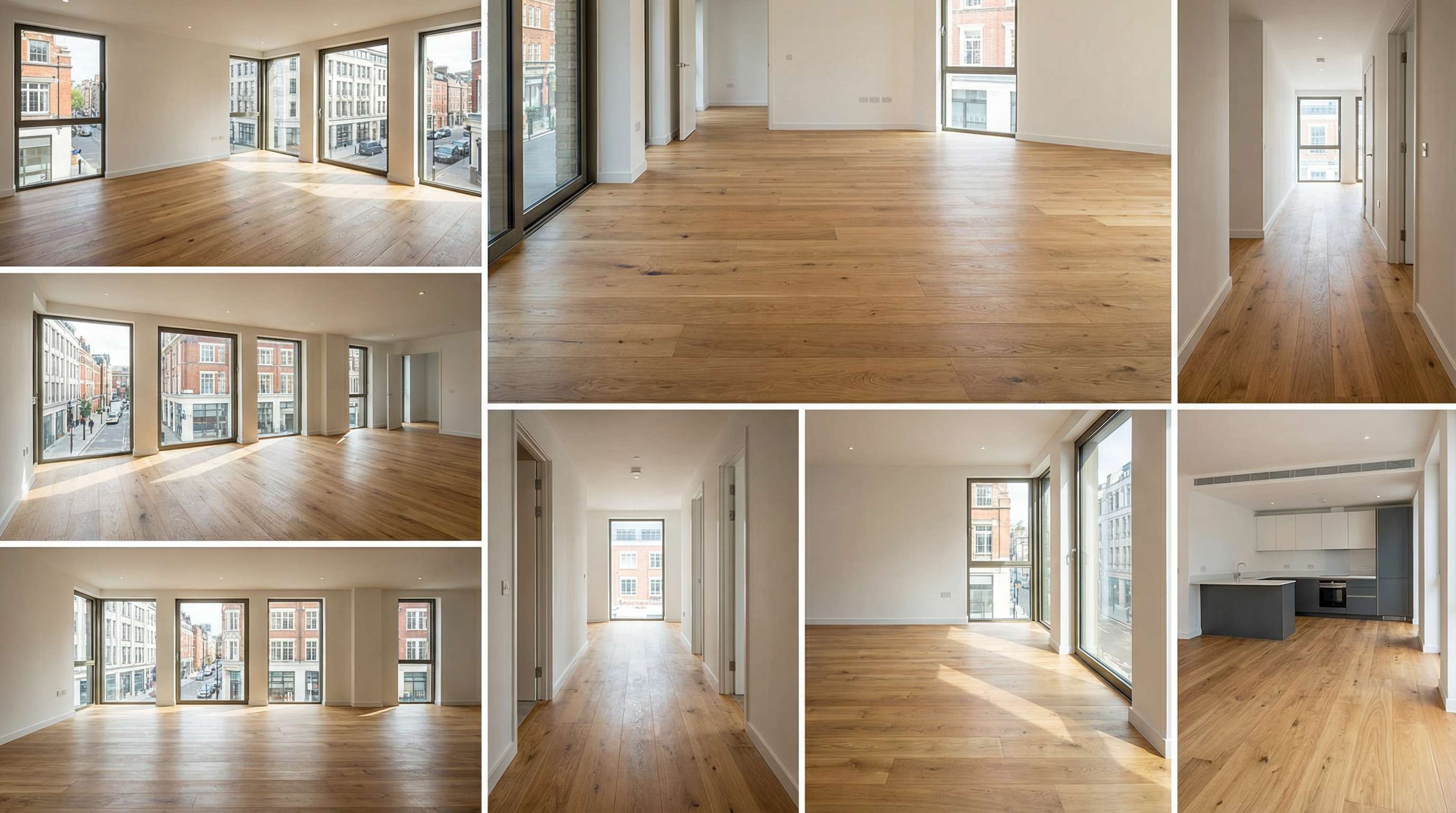 Modern apartment wooden flooring installation